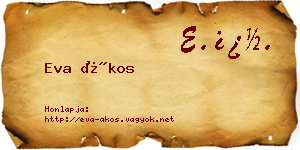 Eva Ákos névjegykártya